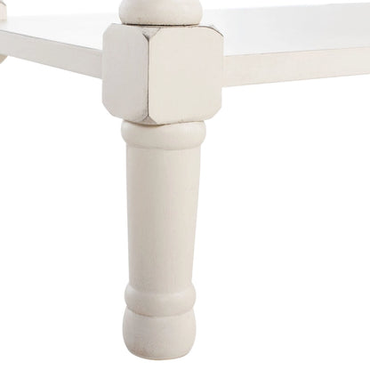 Greige / Brown / Black / Distressed White | 3-Drawer Herringbone Console Table with Bottom Shelf