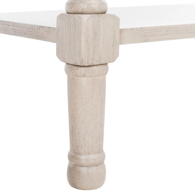 Greige / Brown / Black / Distressed White | 3-Drawer Herringbone Console Table with Bottom Shelf