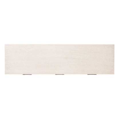Greige / Brown / Black / Distressed White | 3-Drawer Herringbone Console Table with Bottom Shelf