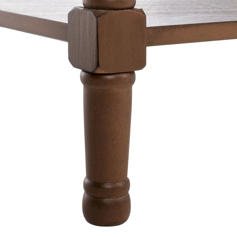 Greige / Brown / Black / Distressed White | 3-Drawer Herringbone Console Table with Bottom Shelf