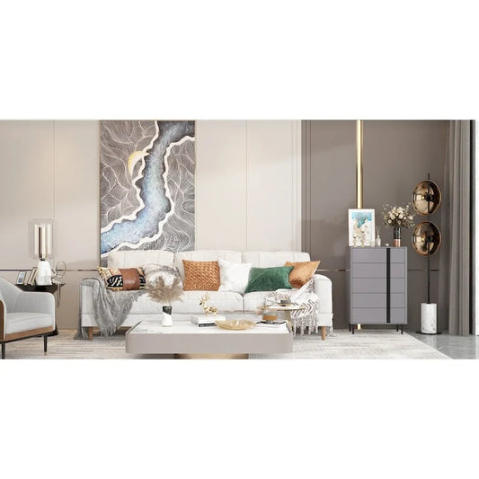Wooden Chest with Adjustable Metal Legs - Stylish Storage Essential