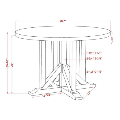 Furniture of America Derry Antique White & Dark Oak 47-inch Round Dining Table