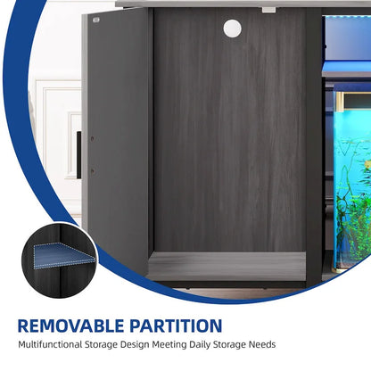 52 Wide Aquarium Stand for 55-75 Gallon Fish Tanks with RGB Light Strip