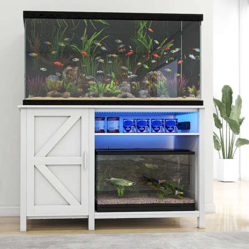 52 Wide Aquarium Stand for 55-75 Gallon Fish Tanks with RGB Light Strip