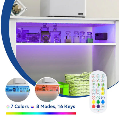 52 Wide Aquarium Stand for 55-75 Gallon Fish Tanks with RGB Light Strip