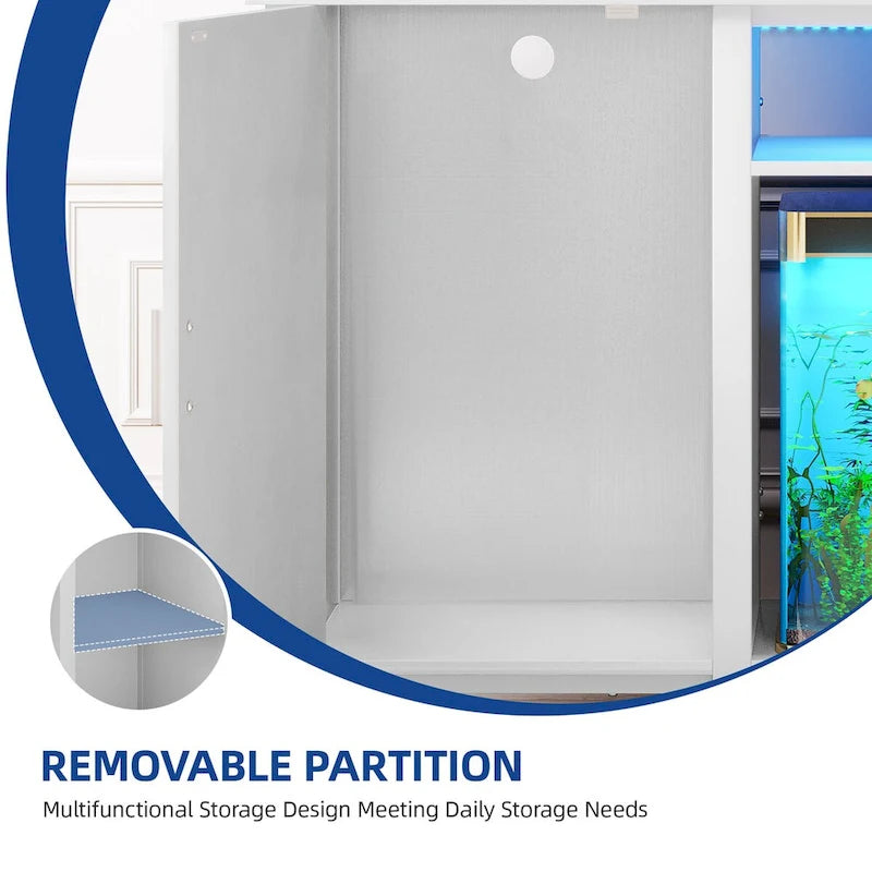 52 Wide Aquarium Stand for 55-75 Gallon Fish Tanks with RGB Light Strip