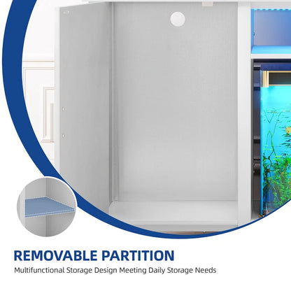 52 Wide Aquarium Stand for 55-75 Gallon Fish Tanks with RGB Light Strip