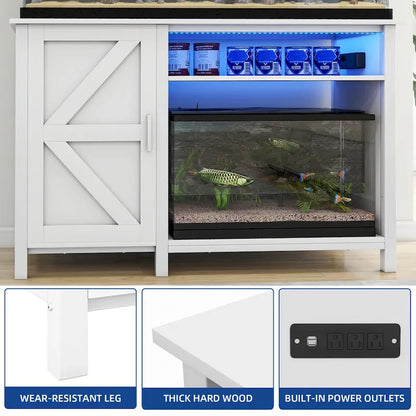 52 Wide Aquarium Stand for 55-75 Gallon Fish Tanks with RGB Light Strip