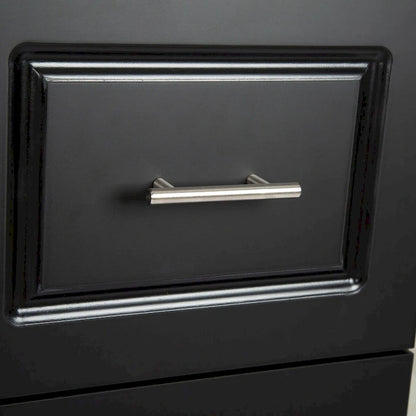 Mobile Kitchen Island Cart with Rubber Wood Top and 3 Drawers