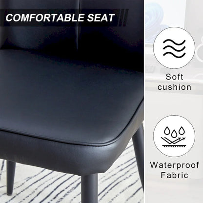 Modern minimalist 4-piece set of faux leather dining chairs and office chairs