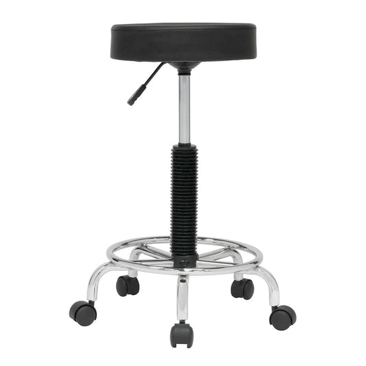 Calico Designs Padded, Rolling, Height Adjustable Stool with Footring