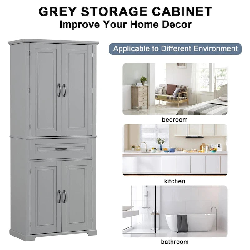 Bathroom Storage Cabinet with Doors and Drawer