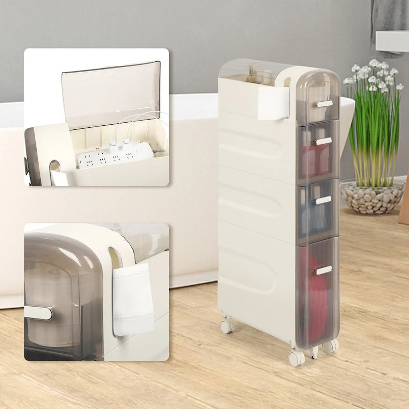 Toilet Paper Holder Storage Cabinet Beside Toilet Storage for Small Bathroom