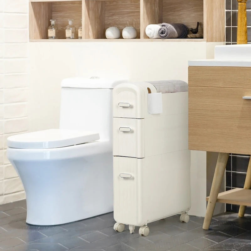 Toilet Paper Holder Storage Cabinet Beside Toilet Storage for Small Bathroom