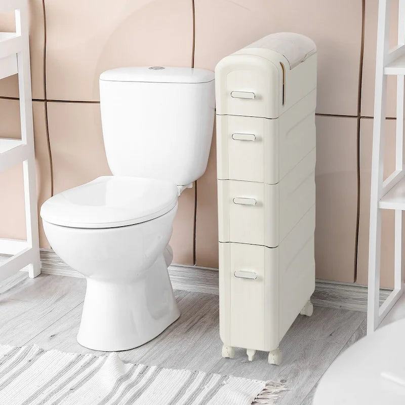 Toilet Paper Holder Storage Cabinet Beside Toilet Storage for Small Bathroom