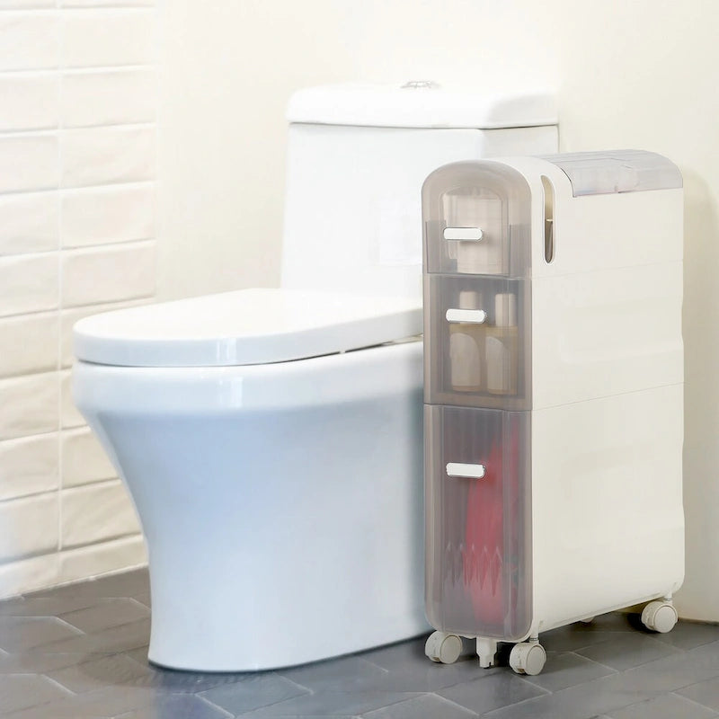 Toilet Paper Holder Storage Cabinet Beside Toilet Storage for Small Bathroom