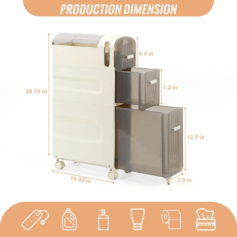 Toilet Paper Holder Storage Cabinet Beside Toilet Storage for Small Bathroom