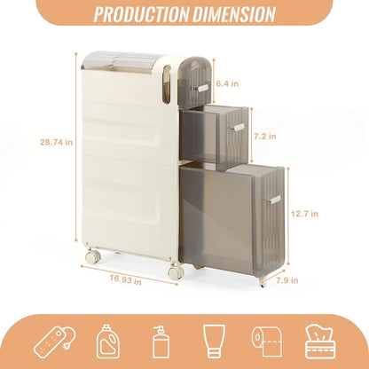 Toilet Paper Holder Storage Cabinet Beside Toilet Storage for Small Bathroom