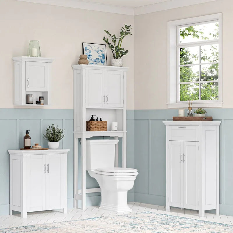 RiverRidge Somerset Two-Door Bathroom and Laundry Storage Cabinet with Adjustable Shelf - White