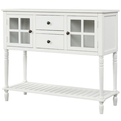 Farmhouse White Wood Entryway Console Table Buffet Storage Cabinet