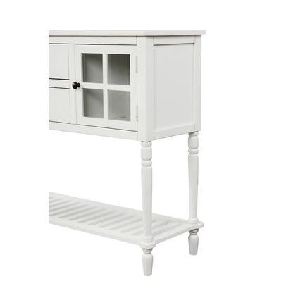 Farmhouse White Wood Entryway Console Table Buffet Storage Cabinet