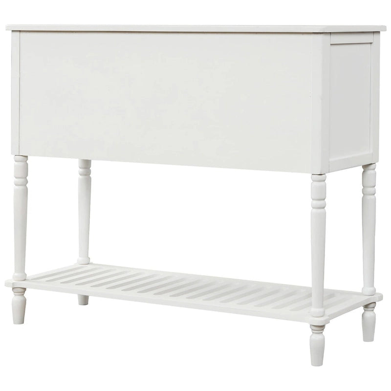 Farmhouse White Wood Entryway Console Table Buffet Storage Cabinet