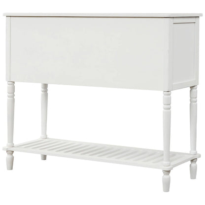 Farmhouse White Wood Entryway Console Table Buffet Storage Cabinet