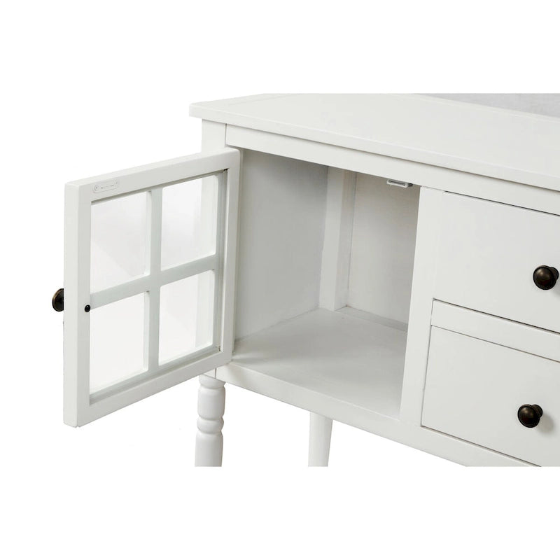 Farmhouse White Wood Entryway Console Table Buffet Storage Cabinet