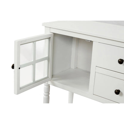 Farmhouse White Wood Entryway Console Table Buffet Storage Cabinet