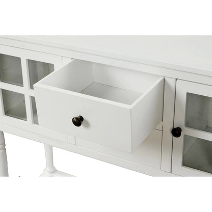 Farmhouse White Wood Entryway Console Table Buffet Storage Cabinet
