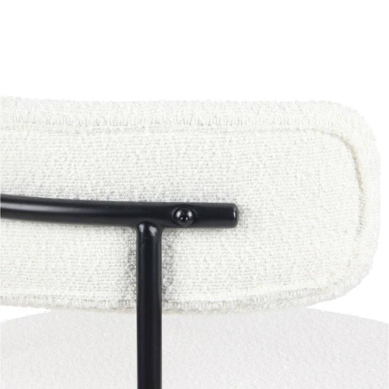 Durban 5-Piece Round Dining Set, Trestle Dining Table with 4 Boucle Chairs for Breakfast Nook, Kitchen, Living Room